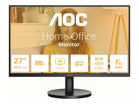 AOC Basic-line 27B3CA2 - B3 Series - monitor LED - 27" - 1920 x 1080 Full HD (1080p) @ 100 Hz - IPS - 250 cd/m² - 1300:1 - 1 ms 