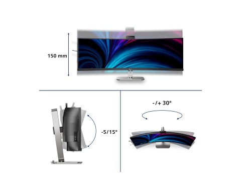 Philips 49B2U6900CH - 6000 Series - monitor LED - zaokrąglony - USB - 49" (48.8" widoczny) - 5120 x 1440 Dual Quad HD @ 75 Hz - 
