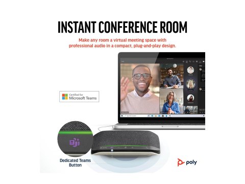 HP Poly Sync 10 - Głośnik zestawu głośnomówiącego - przewodowa - USB-A, USB-C - srebrny