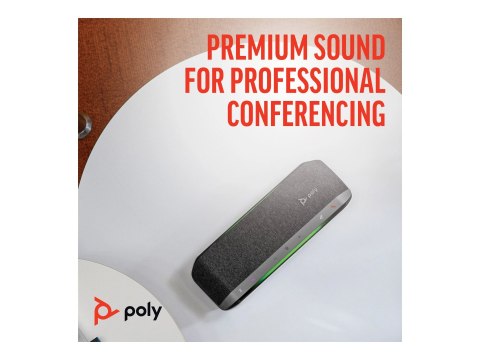 HP Poly Sync 40-M - Zestaw głośnomówiący - Bluetooth - bezprzewodowa, przewodowa - USB-A, USB-C - srebrny - Certyfikat Microsoft