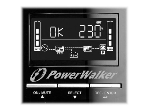 PowerWalker VI 3000 CW - UPS - AC 162-290 V - 2100 wat - 3000 VA - 9 Ah - RS-232, USB - złącza wyjściowe: 8