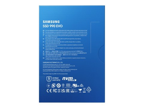 Samsung 990 EVO MZ-V9E2T0BW - SSD - zaszyfrowany - 2 TB - wewnętrzny - M.2 2280 - PCIe 5.0 x2 (NVMe) - 256 bitów AES - TCG Opal 