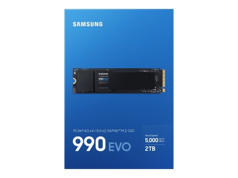 Samsung 990 EVO MZ-V9E2T0BW - SSD - zaszyfrowany - 2 TB - wewnętrzny - M.2 2280 - PCIe 5.0 x2 (NVMe) - 256 bitów AES - TCG Opal 