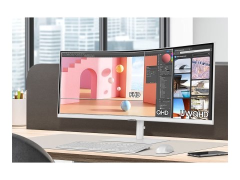 Samsung ViewFinity S6 S34C650TAU - S65TC Series - monitor LED - zaokrąglony - 34" - 3440 x 1440 UWQHD @ 100 Hz - VA - 350 cd/m² 