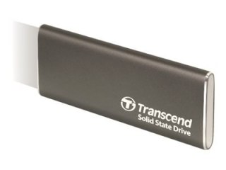Transcend ESD265C - SSD - 1 TB - zewnętrzny (przenośne) (USB-C złącze) - 256 bitów AES - żelazowo-szary