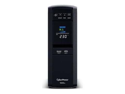 CyberPower - UPS - AC 220/230/240 V - 1000 wat - 1600 VA - 1 x bateria - kwasowo-ołowiowy - USB, RS-232 - złącza wyjściowe: 6