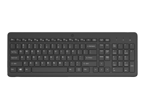 HP 225 - Klawiatura - układ 2,5-strefowy - bezprzewodowa - 2.4 GHz - QWERTY - angielski - czarny
