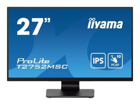 Iiyama ProLite T2752MSC-B1 - Monitor LED - 27" - ekran dotykowy - 1920 x 1080 Full HD (1080p) @ 60 Hz - IPS - 400 cd/m² - 1000:1