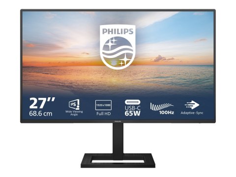 Philips 27E1N1300AE - Monitor LED - 27" - 1920 x 1080 Full HD (1080p) @ 100 Hz - IPS - 1300:1 - 1 ms - HDMI, USB-C - głośnik(i) 