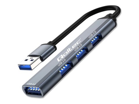 Qoltec - Koncentrator - 1 x SuperSpeed USB 3.0 + 3 x USB 2.0 - stacjonarny