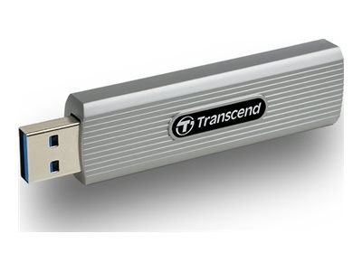 Transcend ESD320A - SSD - zaszyfrowany - 1 TB - zewnętrzny (przenośne) - USB 3.2 Gen 2x1 - 256 bitów AES - miękka szarość