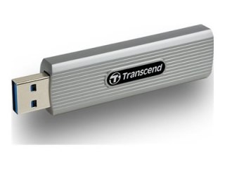 Transcend ESD320A - SSD - zaszyfrowany - 512 GB - zewnętrzny (przenośne) - USB 3.2 Gen 2x1 - 256 bitów AES - miękka szarość