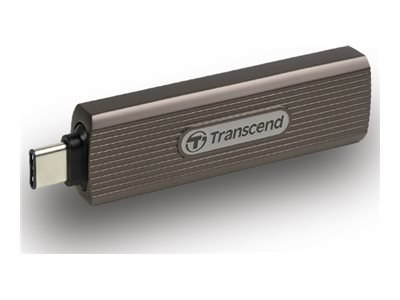 Transcend ESD330C - SSD - zaszyfrowany - 2 TB - zewnętrzny (przenośne) - USB (USB-C złącze) - 256 bitów AES - ciemny szaro-brązo