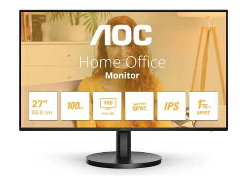 AOC Basic-line 27B3HA2 - B3 Series - monitor LED - 27" - 1920 x 1080 Full HD (1080p) @ 100 Hz - IPS - 250 cd/m² - 1300:1 - 1 ms 