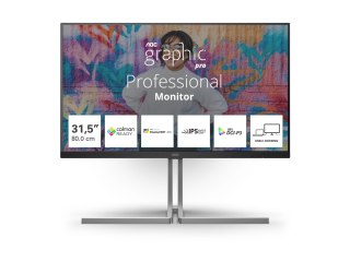 AOC U32U3CV - Graphic Pro Series - monitor LED - 32" (31.5" widoczny) - 3840 x 2160 4K @ 60 Hz - Nano IPS - 400 cd/m² - 1000:1 -