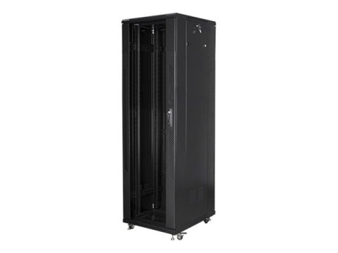 Lanberg FF01 series V2 - Stojak szafa - pakiet płaski, LCD, z drzwiczkami z siatką, 600x1000 - z 6 wentylatorów chłodzących - wo