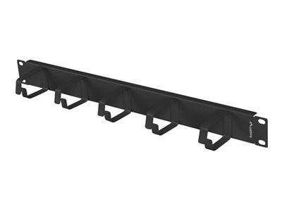 Lanberg - Panel zarządzania kablami stojaka - RAL 9004, czarny - 1U - 19"