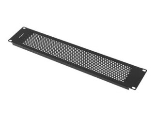 Lanberg - Panel zaślepiający do szafy rack - siatka - czarny, RAL 9004 - 2U - 19"