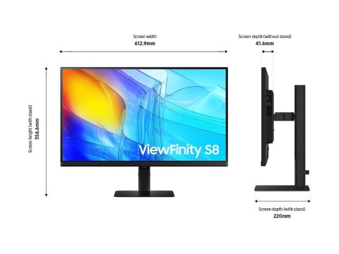Samsung ViewFinity S8 S27D800EAU - S80D Series - monitor LED - 27" - 3840 x 2160 UHD @ 60 Hz - IPS - 350 cd/m² - 1000:1 - HDR10 