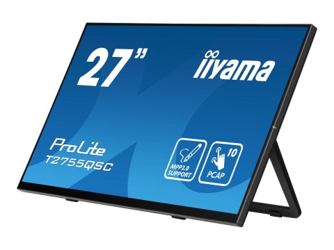 Iiyama ProLite T2755QSC-B1 - Monitor LED - 27" - ekran dotykowy - 2560 x 1440 WQHD @ 75 Hz - IPS - 400 cd/m² - 1000:1 - 5 ms - H