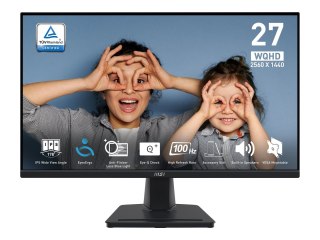 MSI PRO MP275Q - Monitor LED - 27" - 2560 x 1440 WQHD @ 100 Hz - IPS - 300 cd/m² - 1300:1 - 1 ms - 2xHDMI, DisplayPort - głośnik