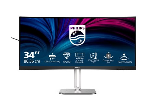 Philips 34B2U5600C - 5000 Series - monitor LED - zaokrąglony - USB - 34" - 3440 x 1440 WQHD @ 120 Hz - VA - 300 cd/m² - 4000:1 -