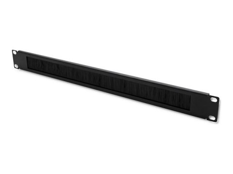 Qoltec - Listwa ze szczotką do obudowy - stal lita - czarny - 1U - 19"
