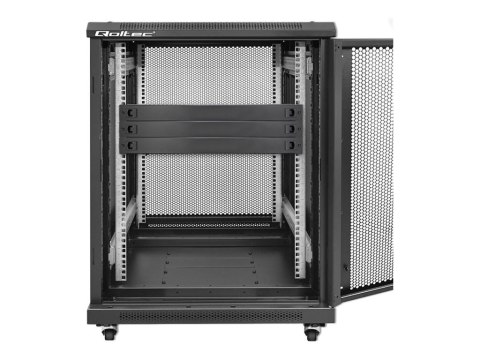 Qoltec - Panel zaślepiający do szafy rack - stal lita - czarny - 1U - 19"