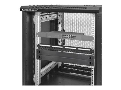 Qoltec - Panel zaślepiający do szafy rack - stal lita - czarny - 1U - 19"