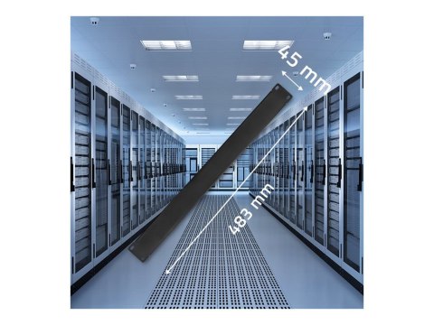 Qoltec - Panel zaślepiający do szafy rack - stal lita - czarny - 1U - 19"