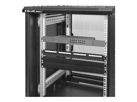 Qoltec - Panel zaślepiający do szafy rack - stal lita - czarny - 1U - 19"