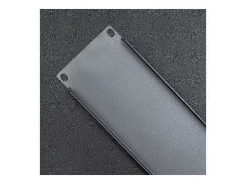 Qoltec - Panel zaślepiający do szafy rack - stal lita - czarny - 2U - 19"