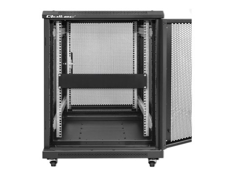 Qoltec - Panel zaślepiający do szafy rack - stal lita - czarny - 2U - 19"