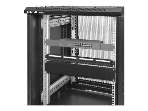 Qoltec - Panel zaślepiający do szafy rack - stal lita - czarny - 2U - 19"