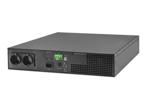 Qoltec - UPS (montowany w stojaku) - współczynnik mocy 1.0, LCD, EPO, on-line - AC 110-300 V - 1000 wat - 1000 VA - 7 Ah - RS-23