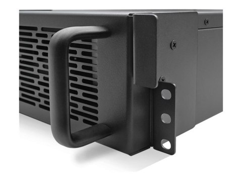 Qoltec - UPS (montowany w stojaku) - współczynnik mocy 1.0, LCD, EPO, on-line - AC 110-300 V - 3000 wat - 3000 VA - 7 Ah - RS-23