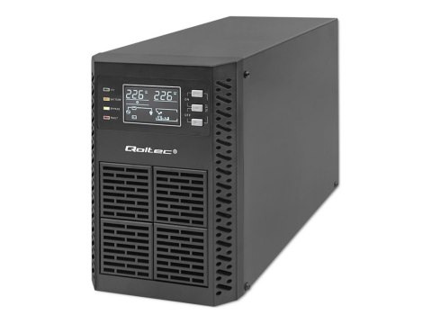 Qoltec - UPS - współczynnik mocy 1.0, LCD, EPO, on-line - AC 110-300 V - 1000 wat - 1000 VA - 9 Ah - RS-232, USB, RJ-45 - złącza