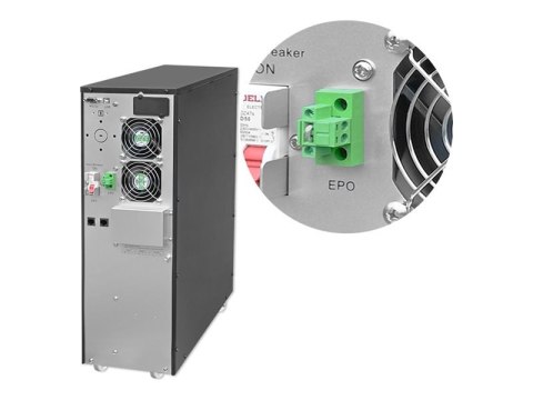 Qoltec - UPS - współczynnik mocy 1.0, LCD, EPO, on-line - AC 110-300 V - 10000 wat - 10000 VA - 7 Ah - RS-232, USB, RJ-45 - czar