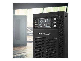Qoltec - UPS - współczynnik mocy 1.0, LCD, EPO, on-line - AC 110-300 V - 2000 wat - 2000 VA - 9 Ah - RS-232, USB, RJ-45 - złącza