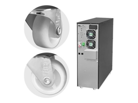 Qoltec - UPS - współczynnik mocy 1.0, LCD, EPO, on-line - AC 110-300 V - 6000 wat - 6000 VA - 7 Ah - RS-232, USB, RJ-45 - czarny