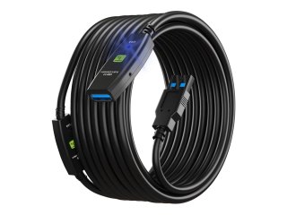 TECHly - Przedłużacz kabla USB - USB Typ A (M) do USB Typ A (F) - USB 3.2 - 5 V - 2 A - 10 m - aktywny, ze wzmocnieniem - czarny