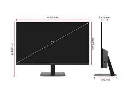 ViewSonic VA2708-4K-HD - Monitor LED - 27" - 3840 x 2160 4K @ 60 Hz - IPS - 250 cd/m² - 1200:1 - HDR10 - 4 ms - HDMI, DisplayPor