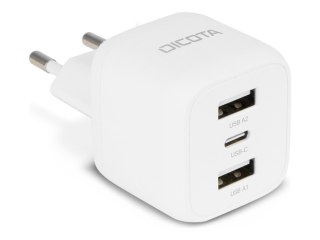 DICOTA - Zasilacz - kompaktowy, laptop - 32 wat - 3 A - 3 złącza wychodzące (USB-C, 2 x USB) - biały - Europa