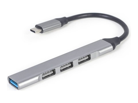 Gembird - Koncentrator - USB typu C, srebrny - 1 x USB 3.1 + 3 x USB 2.0 - stacjonarny