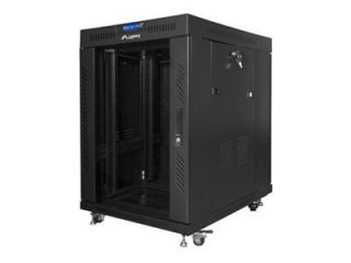 Lanberg FF01 series - Stojak szafa - 800 x 1000, płaski pakiet, z drzwiami szklanymi, LCD - z 6 wentylatorów chłodzących, wyświe