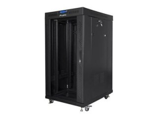 Lanberg FF01 series - Stojak szafa - 800 x 800, płaski pakunek, z drzwiami szklanymi, LCD - z wyświetlacz LCD, termostat, 4 went