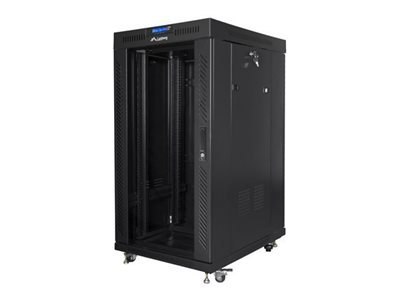Lanberg FF01 series - Stojak szafa - 800 x 800, płaski pakunek, z drzwiami szklanymi, LCD - z wyświetlacz LCD, termostat, 4 went
