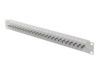 Lanberg - Krosownica - do montażu na stelażu - Ekranowany - złącze F X 24 - RAL 7035, szary - 1U - 19"