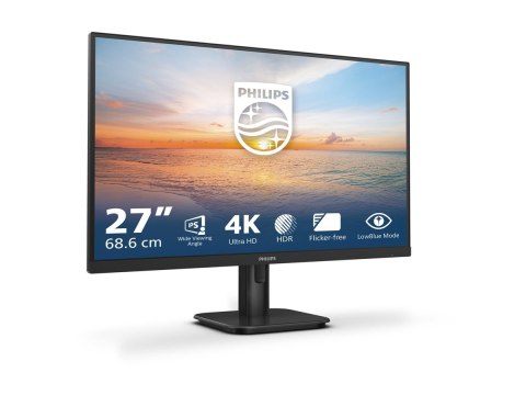 Philips 27E1N1800A - 1000 Series - monitor LED - 27" - 3840 x 2160 4K @ 60 Hz - IPS - 350 cd/m² - 1000:1 - HDR10 - 4 ms - 2xHDMI