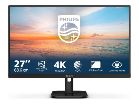 Philips 27E1N1800A - 1000 Series - monitor LED - 27" - 3840 x 2160 4K @ 60 Hz - IPS - 350 cd/m² - 1000:1 - HDR10 - 4 ms - 2xHDMI